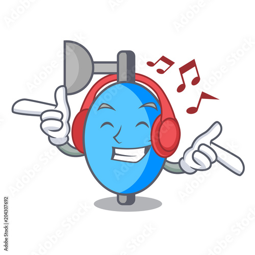 Listening music ambu bag mascot cartoon