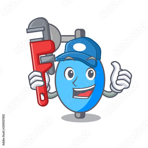 Plumber ambu bag mascot cartoon