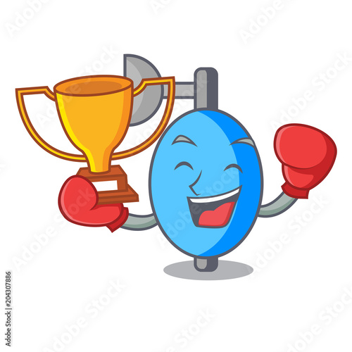 Boxing winner ambu bag mascot cartoon