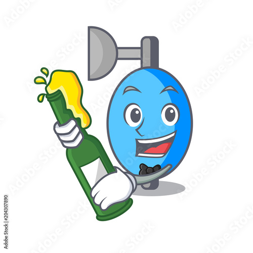 With beer ambu bag mascot cartoon