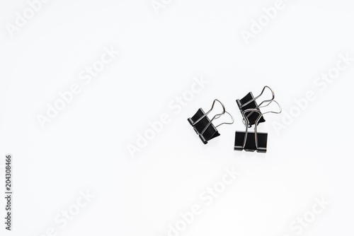 Binder clips for paper on a white background