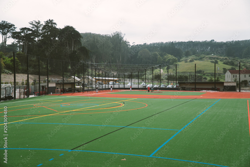 High School Football Soccer Field Green