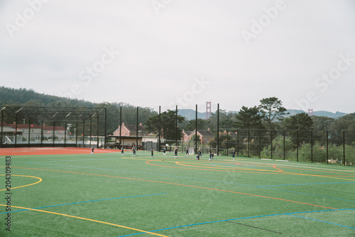 High School Football Soccer Field Green