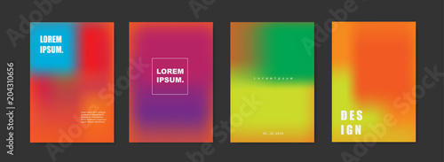 Modern abstract covers set. Blur colorful background