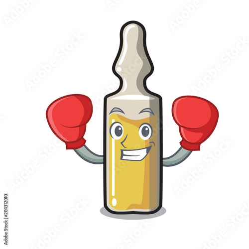 Boxing ampoule character cartoon style