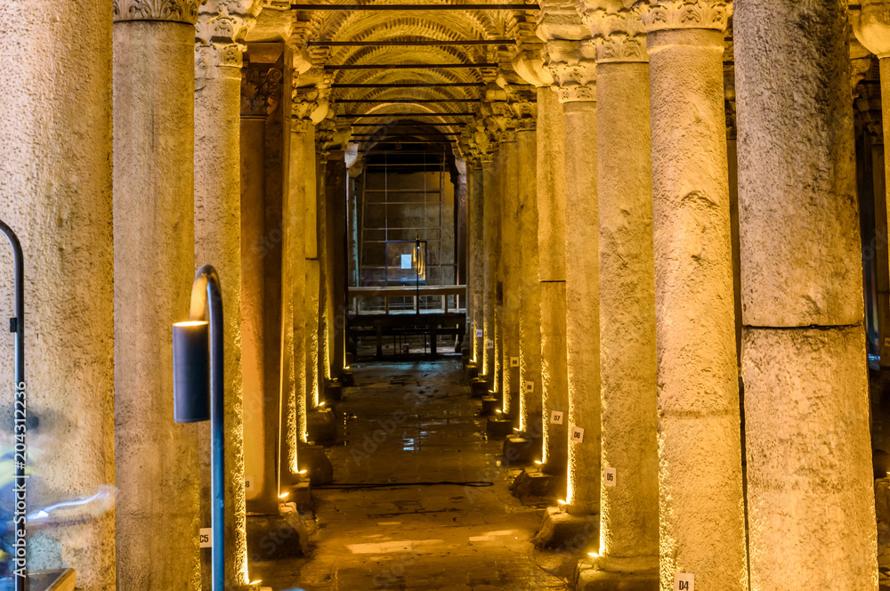 Basilica Cistern,an underground water reservoir in Istanbul
