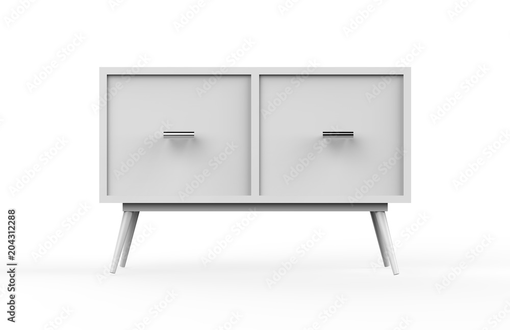 cabinet furniture mock up on isolated white background, 3d illustration cabinet furniture mock up on isolated white background, 3d illustration