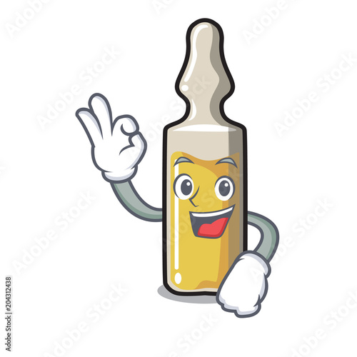 Okay ampoule character cartoon style