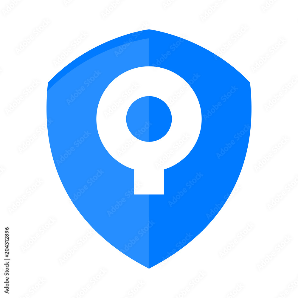 Blue Shield With Lock Flat Blue Shield With Lock Flat