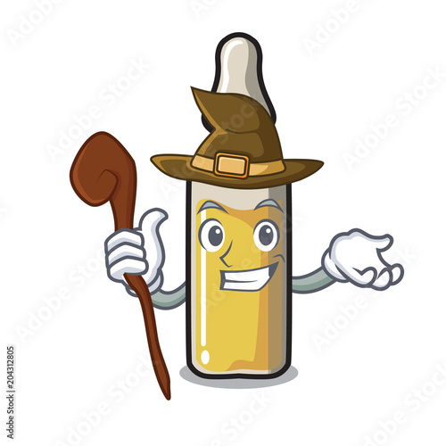 Witch ampoule mascot cartoon style