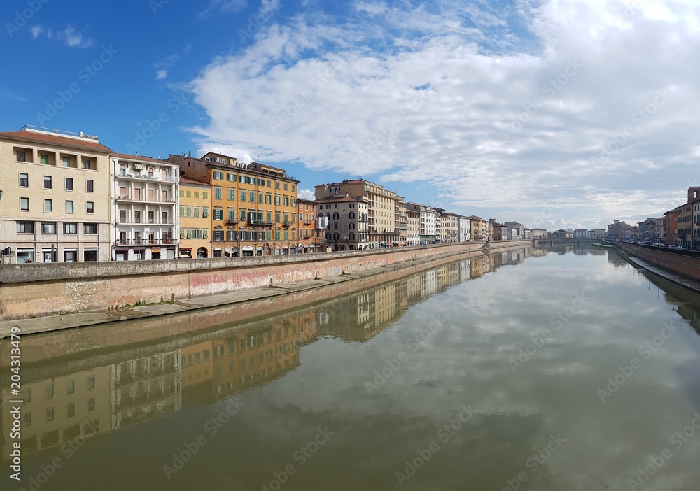  Arno River; waterway; reflection; water; sky
