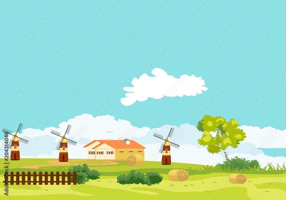 Countryside vector landscape