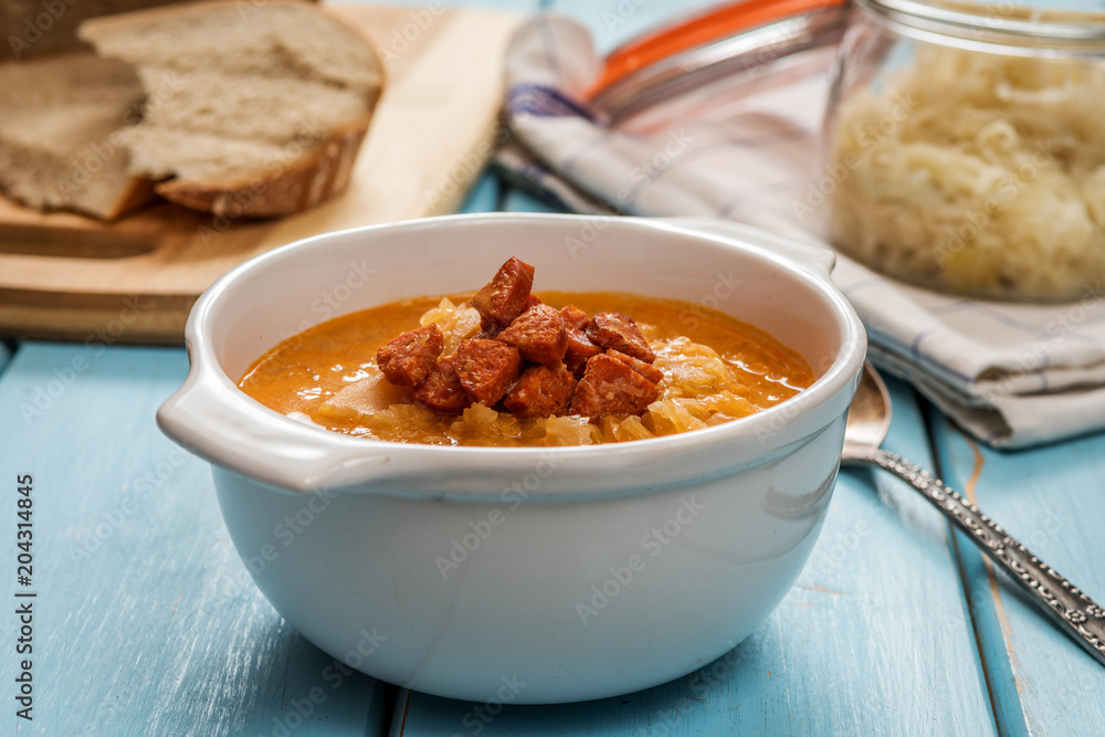 sauerkraut soup with cabbage sauerkraut soup with cabbage