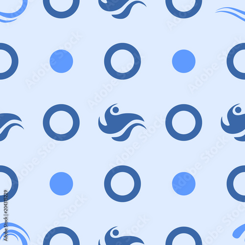 Seamless wallpaper with blue waves. Wallpaper on the sea theme.