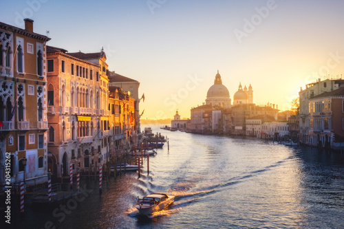 Scenic view of Grand canal and Santa Maria della Salute cathedral in Venice © Martin M303