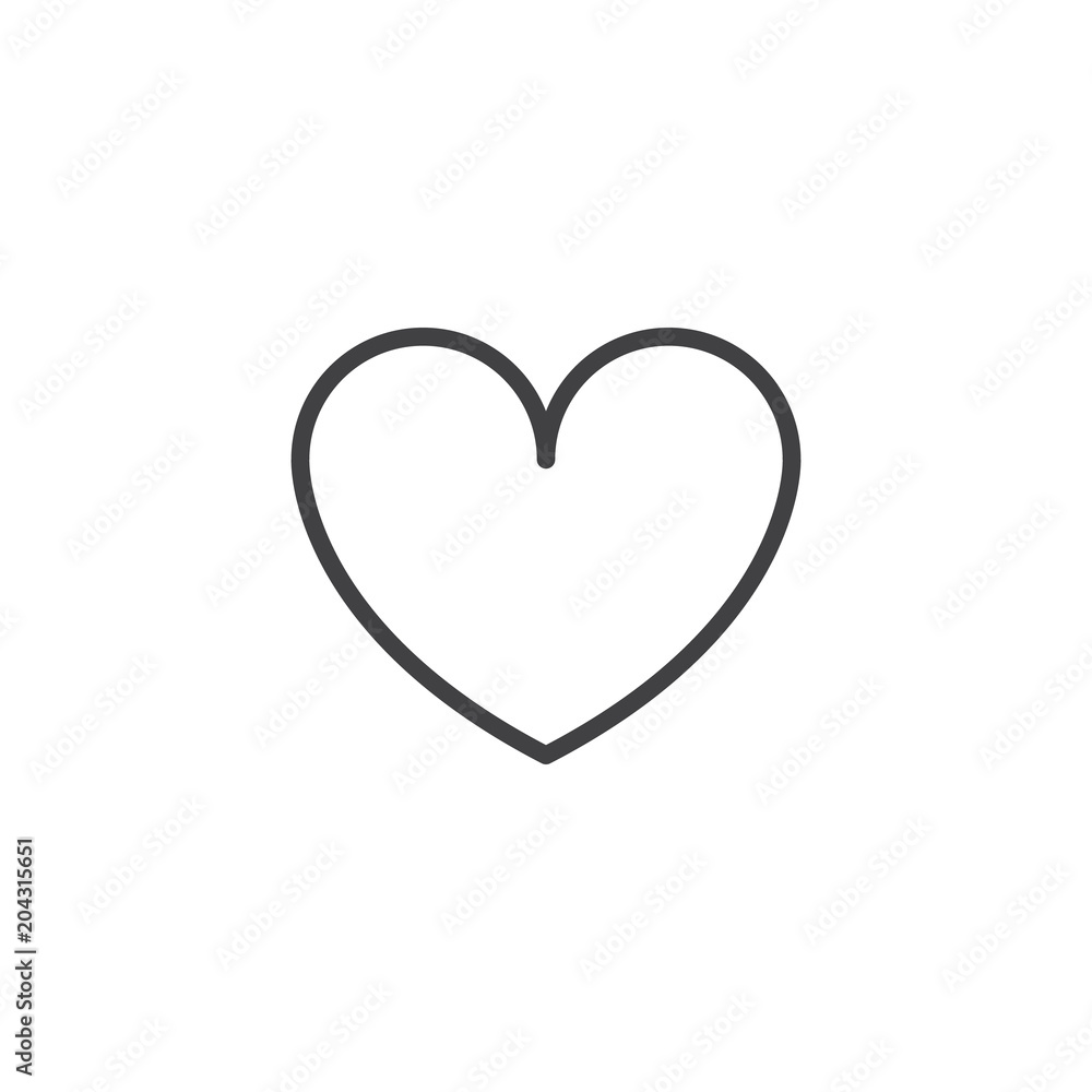 Heart outline icon. linear style sign for mobile concept and web design. Love simple line vector icon. Symbol, logo illustration. Pixel perfect vector graphics