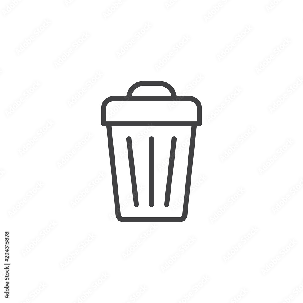 Vector Dustbin Filled Outline Icon Graphic By Muhammad Atiq, 51% OFF