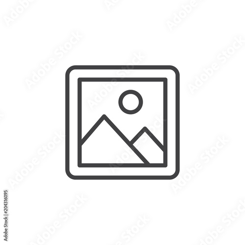 Free Download Gallery picture outline icon. linear style sign for mobile concept and web design. Landscape image simple line vector icon. Symbol, logo illustration. Pixel perfect vector graphics - GFXLoad