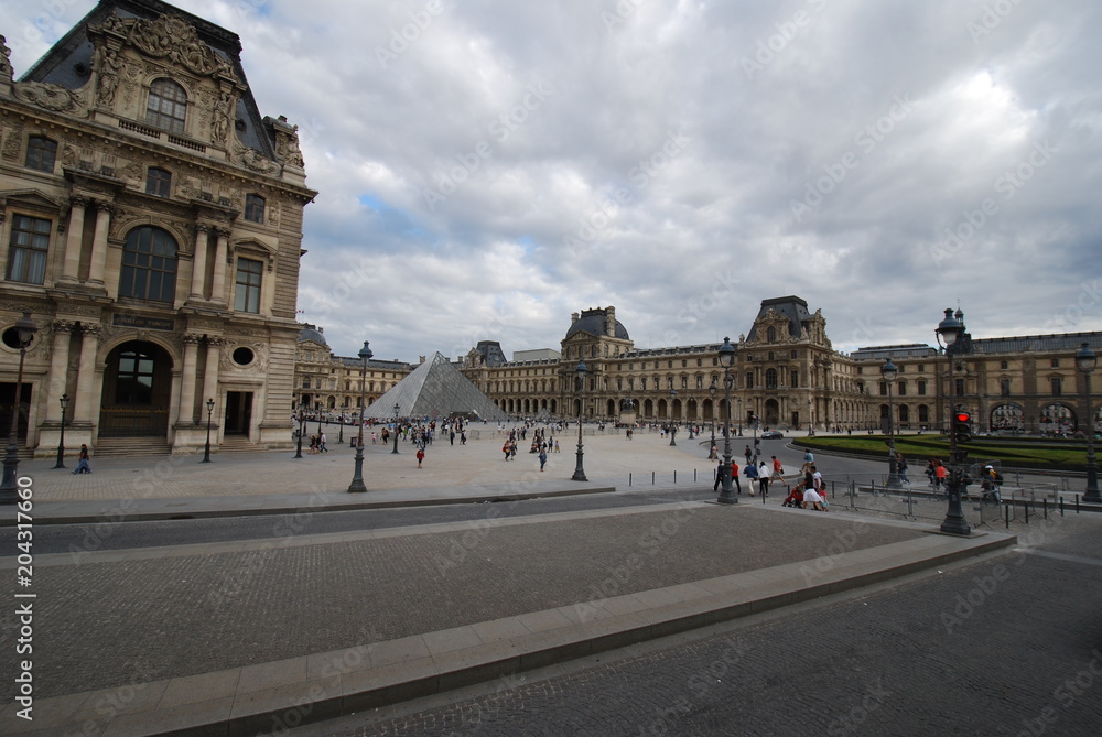 Louvre; The Louvre; sky; landmark; town square; plaza