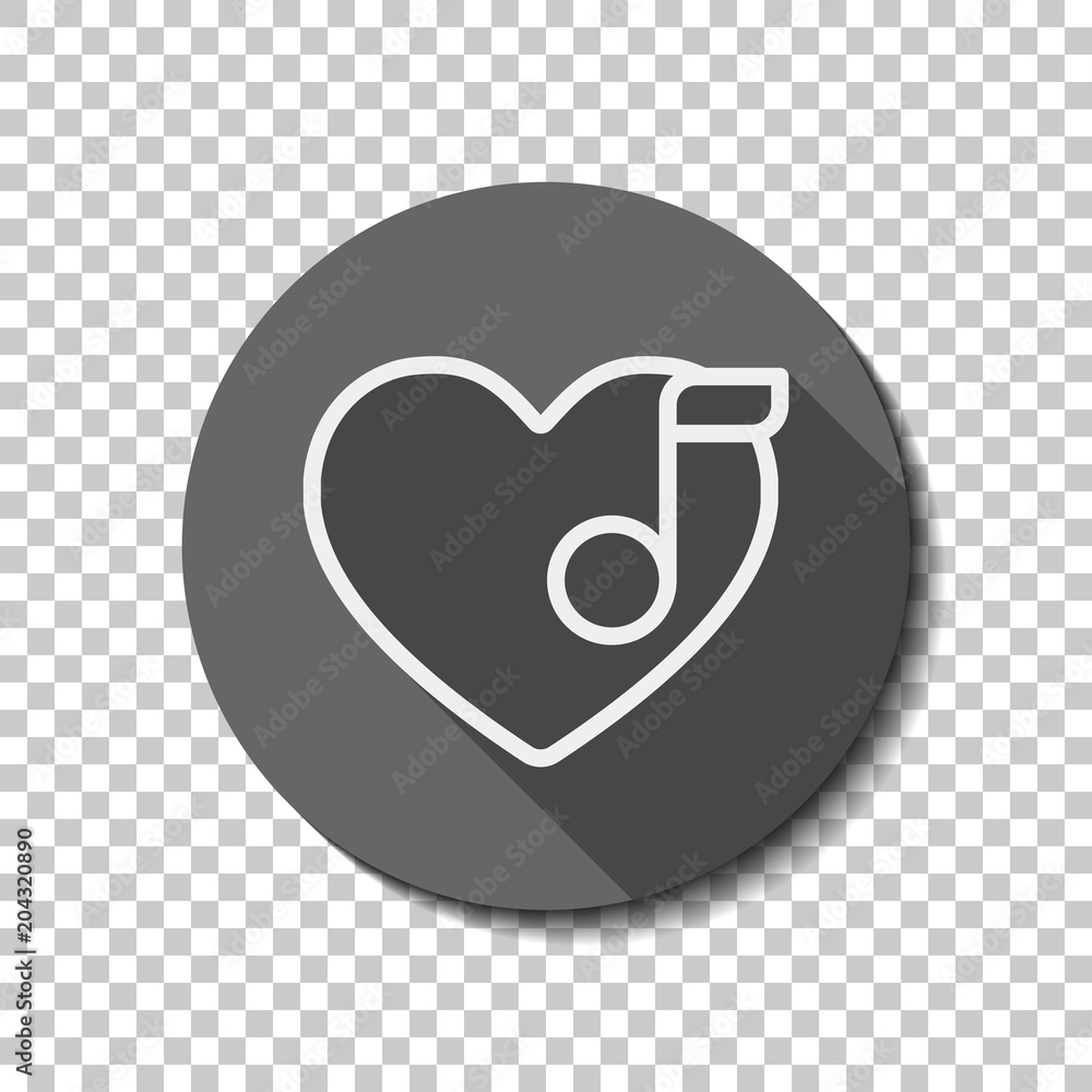 Heard and note, Favourite music. Linear icon with thin outline. Heard and note, Favourite music. Linear icon with thin outline.