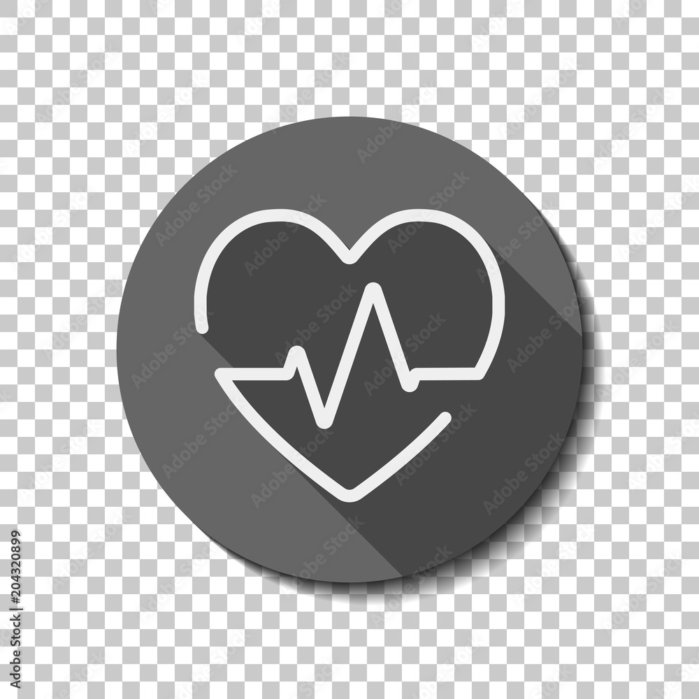 Heart and pulse line. One line style. Linear icon with thin outl Heart and pulse line. One line style. Linear icon with thin outl