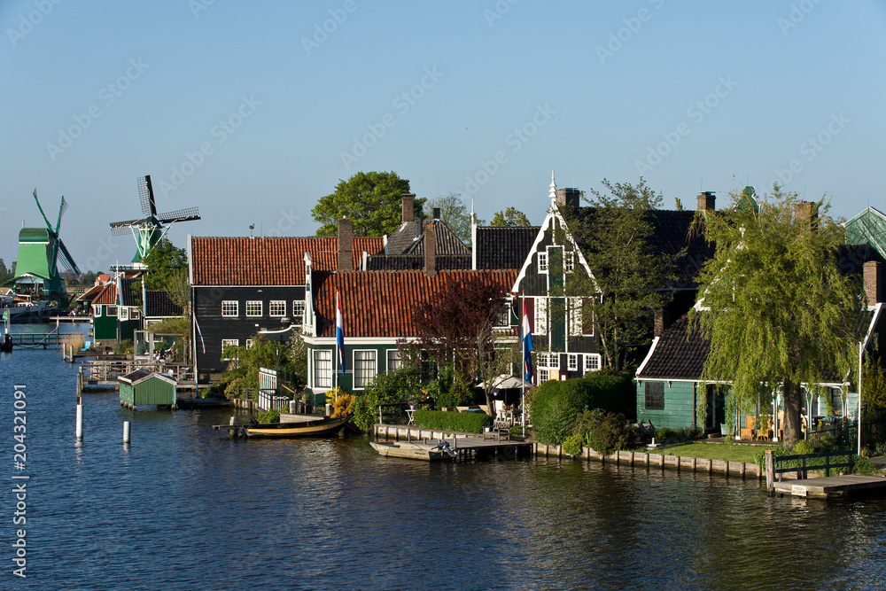 Zaanse Schans photographed from Juliana bridge, The Netherlands