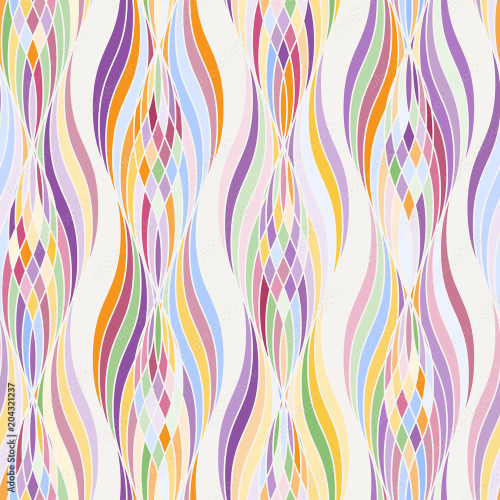 Abstract wave stylish texture. Vector seamless geometric pattern