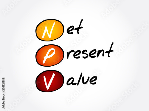NPV - Net Present Value acronym, business concept background