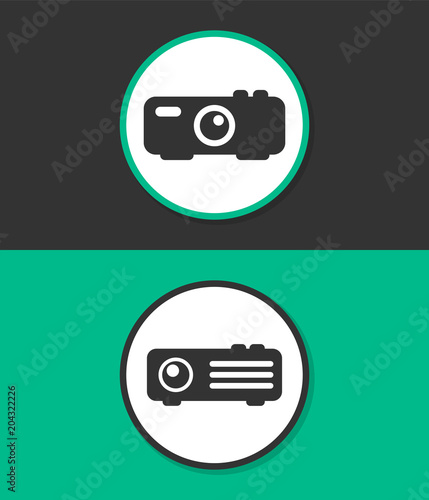 Projector vector icon. © kaissa_art