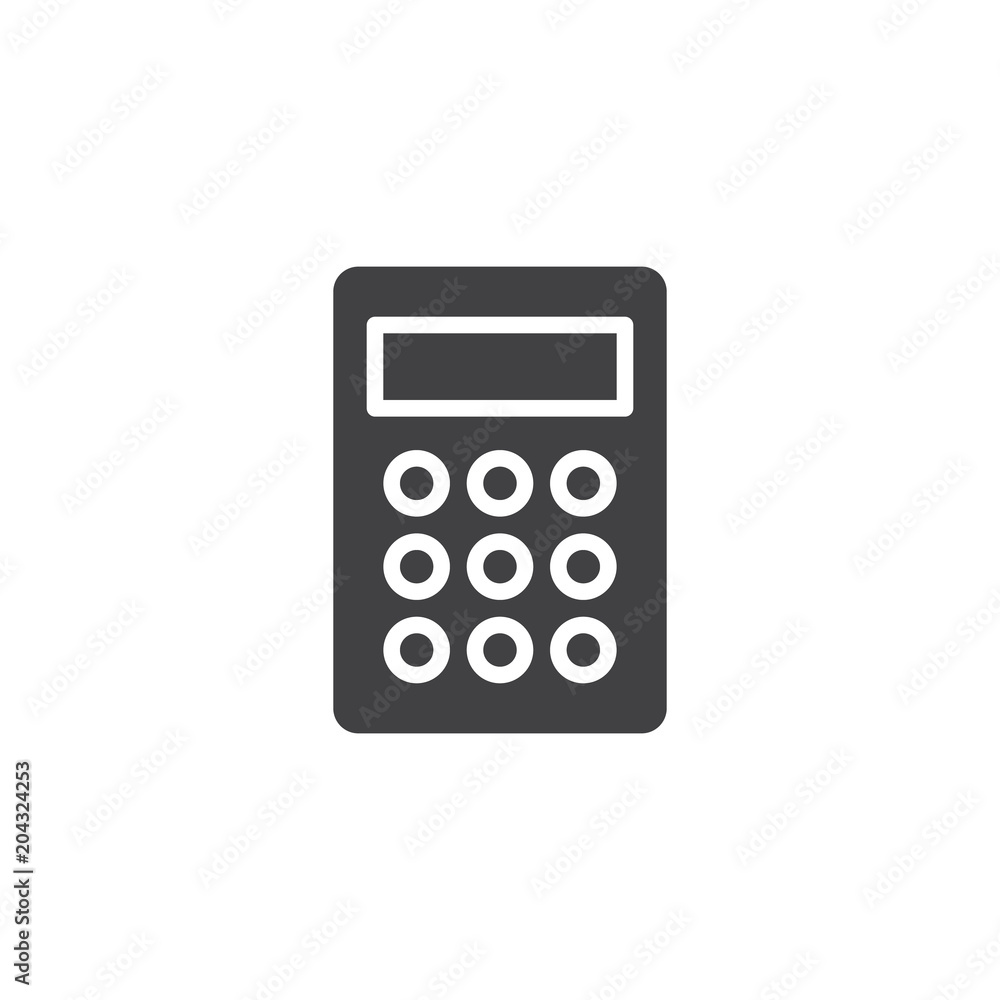 Calculator vector icon. filled flat sign for mobile concept and web design. Business accounting simple solid icon. Calculation symbol, logo illustration. Pixel perfect vector graphics Calculator vector icon. filled flat sign for mobile concept and web design. Business accounting simple solid icon. Calculation symbol, logo illustration. Pixel perfect vector graphics