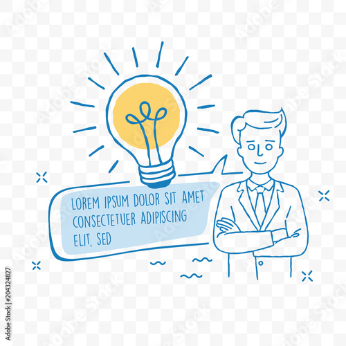 Idea lightbulb and business...