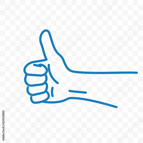Thumb up vector sketch line...