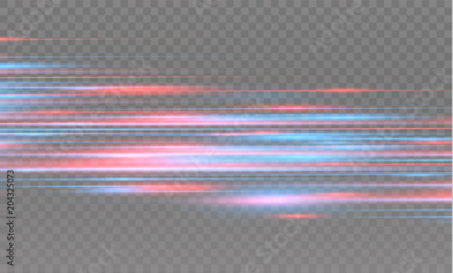 Vector red and blue special effect. Luminous stripes on a transparent background. Beautiful glow glow and spark.particle motion effect