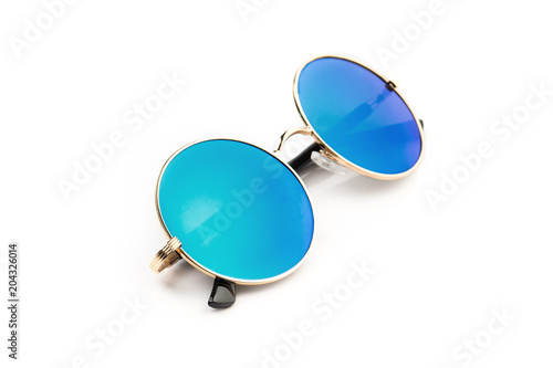 Blue modern glasses isolated
