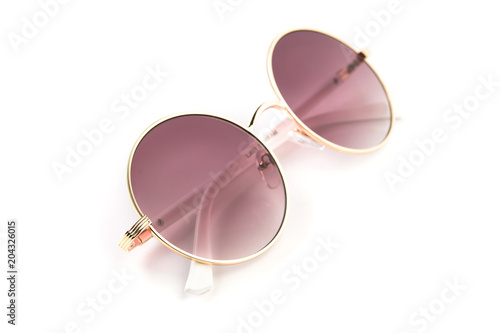 Trendy round rose glasses isolated