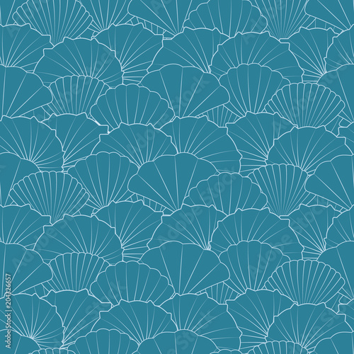 Abstract marine seamless pattern, waves navy pattern. Vector