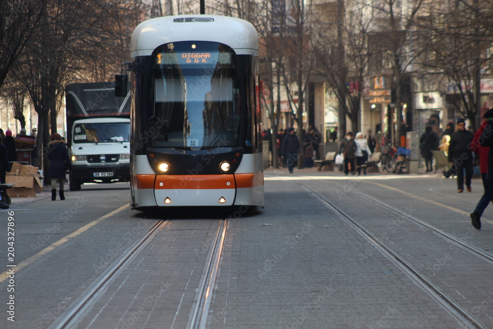 Fototapeta premium tram and train