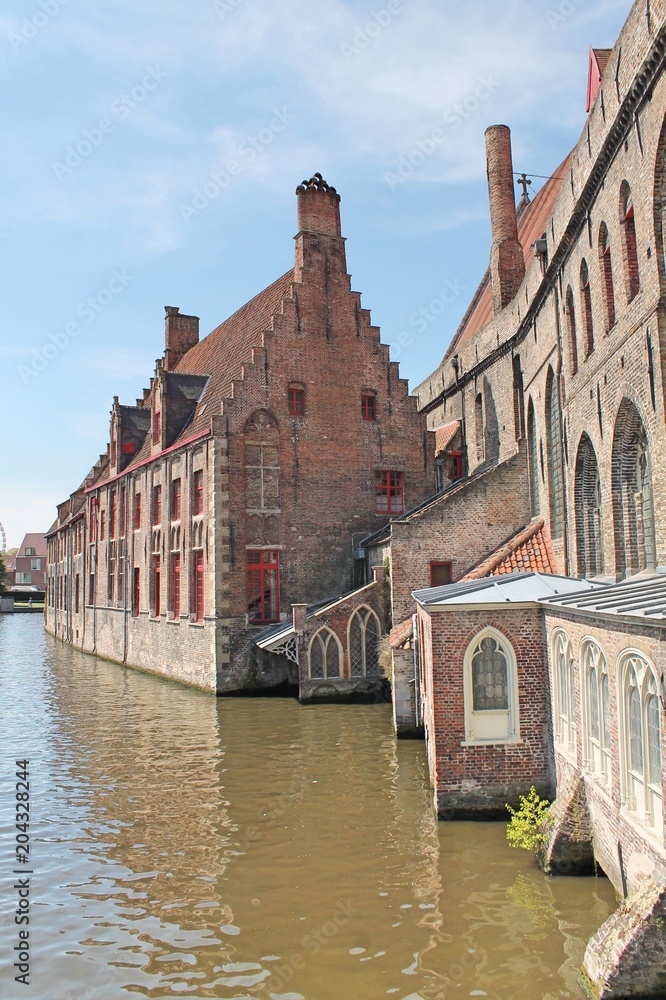 Scenic view in the historic town of Bruges, Belgium.