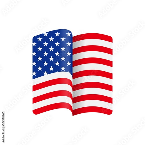 National Flag of US. Flags of the World. Vector illustration. Eps 10.