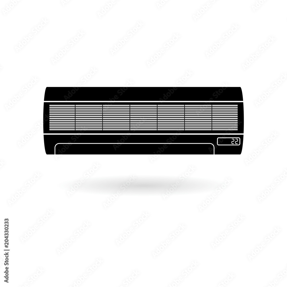 Black Air conditioner icon Black Air conditioner icon
