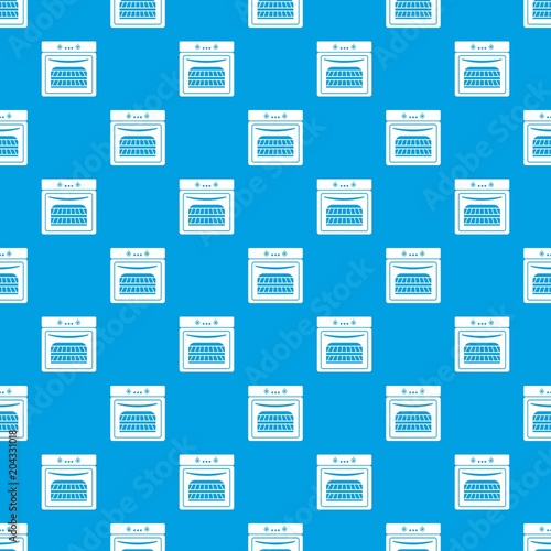 Kitchen stove pattern vector seamless blue