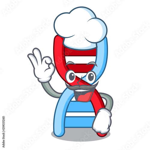 Chef dna molecule character cartoon