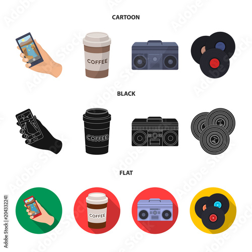 Hipster, fashion, style, subculture .Hipster style set collection icons in cartoon,black,flat style vector symbol stock illustration web.