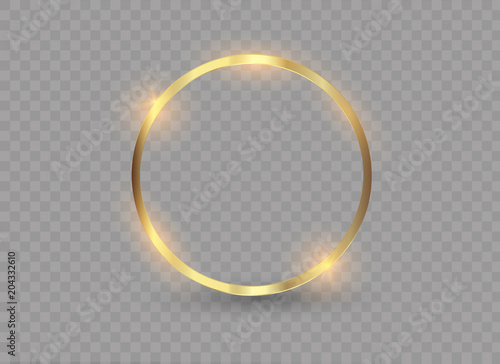 Abstract luxury golden ring. Vector light circles and spark light effect. photo