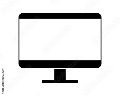 Desktop computer icon pictogram vector 