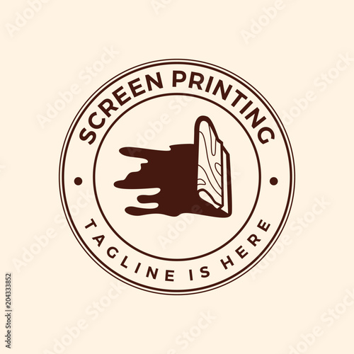 screen printing silk screenprinting logo emblem badge stamp vector illustration