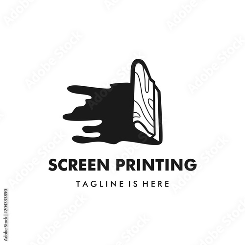 screen printing silk screenprinting logo vector illustration