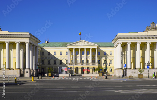 Warsaw, Poland - Historic building of Warsaw City Hall in city center at the Plac Bankowy Square photo