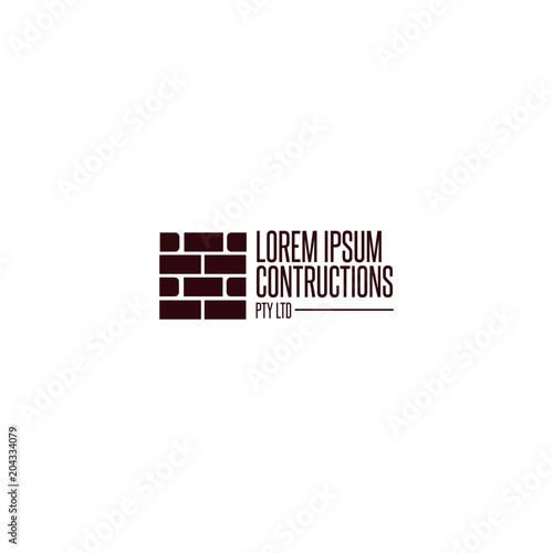 Brickwork and building construction concept for company logo. Modern renovation vector icon