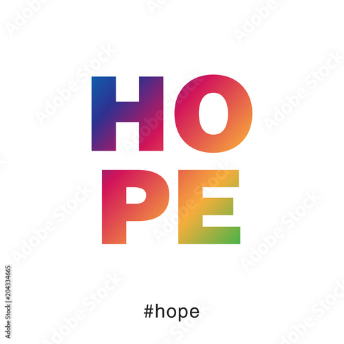 Modern and colorful hope typography